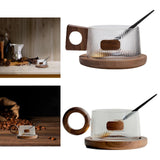 Maxbell Coffee Mug with Saucer Tea Cup for Cafe Afternoon Tea Time Housewarming Gift Square handle