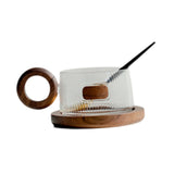 Maxbell Coffee Mug with Saucer Tea Cup for Cafe Afternoon Tea Time Housewarming Gift Round handle