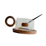 Maxbell Coffee Mug with Saucer Tea Cup for Cafe Afternoon Tea Time Housewarming Gift Round handle