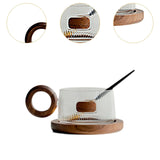 Maxbell Coffee Mug with Saucer Tea Cup for Cafe Afternoon Tea Time Housewarming Gift Round handle