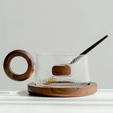 Maxbell Coffee Mug with Saucer Tea Cup for Cafe Afternoon Tea Time Housewarming Gift Round handle