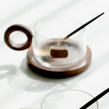 Maxbell Coffee Mug with Saucer Tea Cup for Cafe Afternoon Tea Time Housewarming Gift Round handle