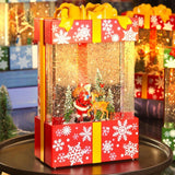 Maxbell Musical Snowglobe Gift Box Christmas Music Box for Living Room Cafes Holiday Santa deer