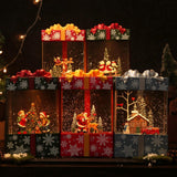 Maxbell Musical Snowglobe Gift Box Christmas Music Box for Living Room Cafes Holiday Santa deer