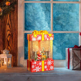 Maxbell Musical Snowglobe Gift Box Christmas Music Box for Living Room Cafes Holiday Santa deer