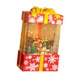 Maxbell Musical Snowglobe Gift Box Christmas Music Box for Living Room Cafes Holiday Elk pulling the cart