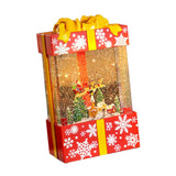 Maxbell Musical Snowglobe Gift Box Christmas Music Box for Living Room Cafes Holiday Elk pulling the cart