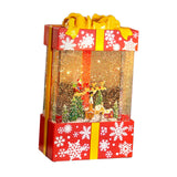 Maxbell Musical Snowglobe Gift Box Christmas Music Box for Living Room Cafes Holiday Elk pulling the cart