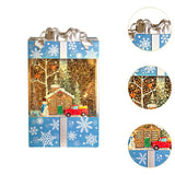 Maxbell Musical Snowglobe Gift Box Christmas Music Box for Living Room Cafes Holiday Snowman house