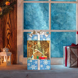 Maxbell Musical Snowglobe Gift Box Christmas Music Box for Living Room Cafes Holiday Snowman house