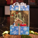 Maxbell Musical Snowglobe Gift Box Christmas Music Box for Living Room Cafes Holiday Snowman house