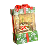 Maxbell Musical Snowglobe Gift Box Christmas Music Box for Living Room Cafes Holiday Three snowmen