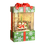 Maxbell Musical Snowglobe Gift Box Christmas Music Box for Living Room Cafes Holiday Three snowmen