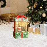 Maxbell Musical Snowglobe Gift Box Christmas Music Box for Living Room Cafes Holiday Three snowmen