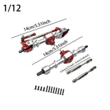 Maxbell RC Front Rear Axle Upgrade Part RC Car Part for LC79 1/12 Scale RC Hobby Car argent