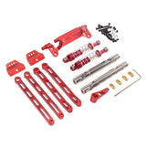 Maxbell RC Metal Shock Absorber DIY RC Car Pull Rod Kits for MN82 MN78 1:12 Scale RC red