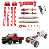Maxbell RC Metal Shock Absorber DIY RC Car Pull Rod Kits for MN82 MN78 1:12 Scale RC red