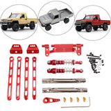 Maxbell RC Metal Shock Absorber DIY RC Car Pull Rod Kits for MN82 MN78 1:12 Scale RC red