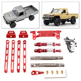 Maxbell RC Metal Shock Absorber DIY RC Car Pull Rod Kits for MN82 MN78 1:12 Scale RC red
