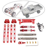Maxbell RC Metal Shock Absorber DIY RC Car Pull Rod Kits for MN82 MN78 1:12 Scale RC red