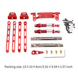 Maxbell RC Metal Shock Absorber DIY RC Car Pull Rod Kits for MN82 MN78 1:12 Scale RC red