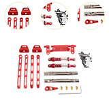 Maxbell RC Metal Shock Absorber DIY RC Car Pull Rod Kits for MN82 MN78 1:12 Scale RC red