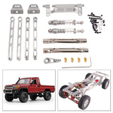 Maxbell RC Metal Shock Absorber DIY RC Car Pull Rod Kits for MN82 MN78 1:12 Scale RC silver