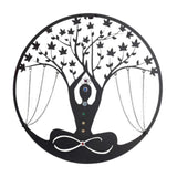 Maxbell Medtitation Metal Wall Art Decor Yoga Meditation Wall Decor for Indoor Patio