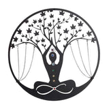 Maxbell Medtitation Metal Wall Art Decor Yoga Meditation Wall Decor for Indoor Patio
