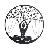 Maxbell Medtitation Metal Wall Art Decor Yoga Meditation Wall Decor for Indoor Patio