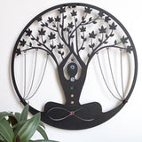 Maxbell Medtitation Metal Wall Art Decor Yoga Meditation Wall Decor for Indoor Patio