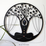 Maxbell Medtitation Metal Wall Art Decor Yoga Meditation Wall Decor for Indoor Patio