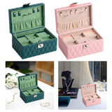 Maxbell Jewelry Case Portable Earrings Box Double Layers for Bathroom Travel Desktop Green