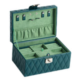 Maxbell Jewelry Case Portable Earrings Box Double Layers for Bathroom Travel Desktop Green
