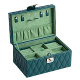 Maxbell Jewelry Case Portable Earrings Box Double Layers for Bathroom Travel Desktop Green