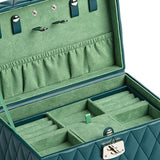 Maxbell Jewelry Case Portable Earrings Box Double Layers for Bathroom Travel Desktop Green