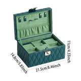 Maxbell Jewelry Case Portable Earrings Box Double Layers for Bathroom Travel Desktop Green