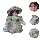 Maxbell Decorative Ceramic Doll 20cm Ceramic Doll in Dress for Desk Decoration Table
