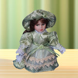 Maxbell Decorative Ceramic Doll 20cm Ceramic Doll in Dress for Desk Decoration Table