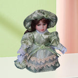 Maxbell Decorative Ceramic Doll 20cm Ceramic Doll in Dress for Desk Decoration Table