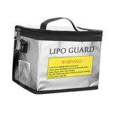 Maxbell Lipo Battery Fireproof Bag PVC Fireproof Spare Battery Bag Lipo Charging Bag Silver With strap
