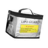 Maxbell Lipo Battery Fireproof Bag PVC Fireproof Spare Battery Bag Lipo Charging Bag Silver With strap