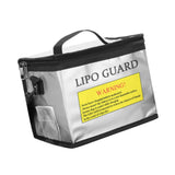 Maxbell Lipo Battery Fireproof Bag PVC Fireproof Spare Battery Bag Lipo Charging Bag Silver With strap