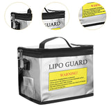 Maxbell Lipo Battery Fireproof Bag PVC Fireproof Spare Battery Bag Lipo Charging Bag Silver With strap