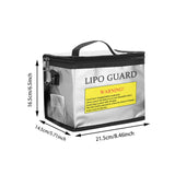 Maxbell Lipo Battery Fireproof Bag PVC Fireproof Spare Battery Bag Lipo Charging Bag Silver With strap