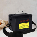 Maxbell Lipo Battery Fireproof Bag PVC Fireproof Spare Battery Bag Lipo Charging Bag Black With strap