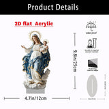 Maxbell Blessed Mary Figurine Christian Art Crafts Ornament for Indoor Holiday Shelf