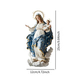 Maxbell Blessed Mary Figurine Christian Art Crafts Ornament for Indoor Holiday Shelf