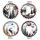 Maxbell Iron Wall Hanging Ornament Indoor Living Room Gift Collectible Elk Sculpture Style A