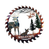 Maxbell Iron Wall Hanging Ornament Indoor Living Room Gift Collectible Elk Sculpture Style B